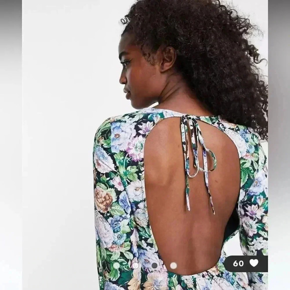 NWT & Other Stories Open Back Floral Midi Dress size 4 - Picture 6 of 8